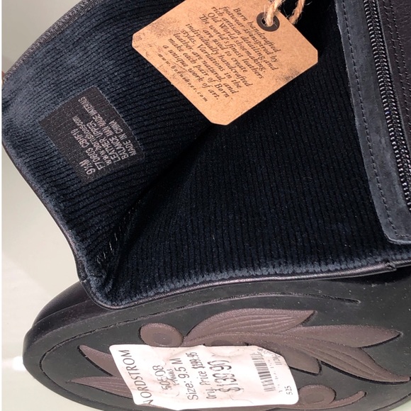 Born Black Leather Tall Riding Boots Buckles NWOB - Picture 8 of 13